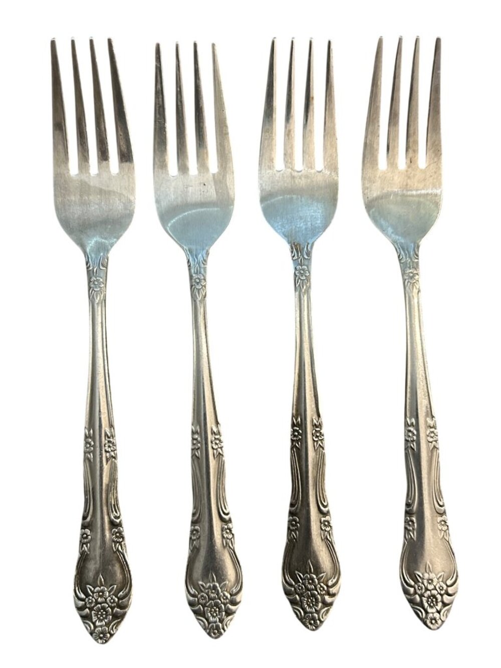 Stanley Roberts Dream Rose Flatware Dinner Forks Set Of 4 Stainless Floral Desig
